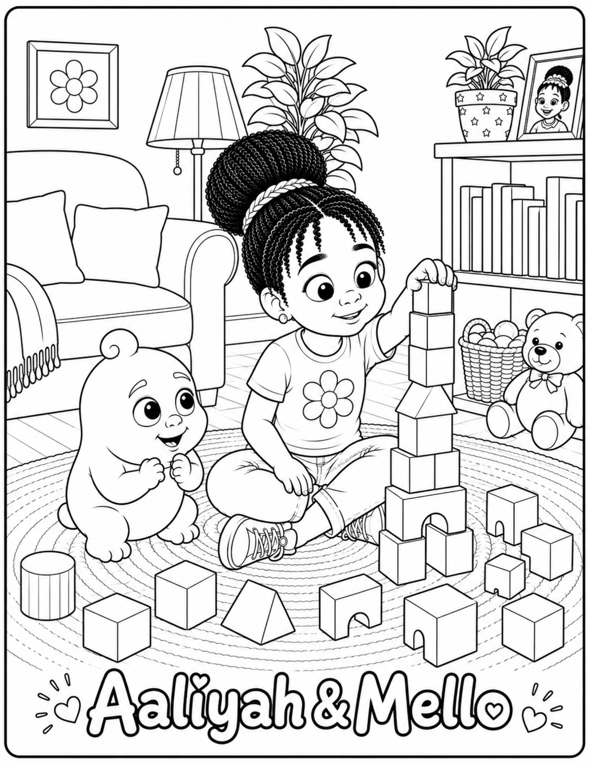 Aaliyah & Mello Playtime Coloring Sheet | FREE Printable